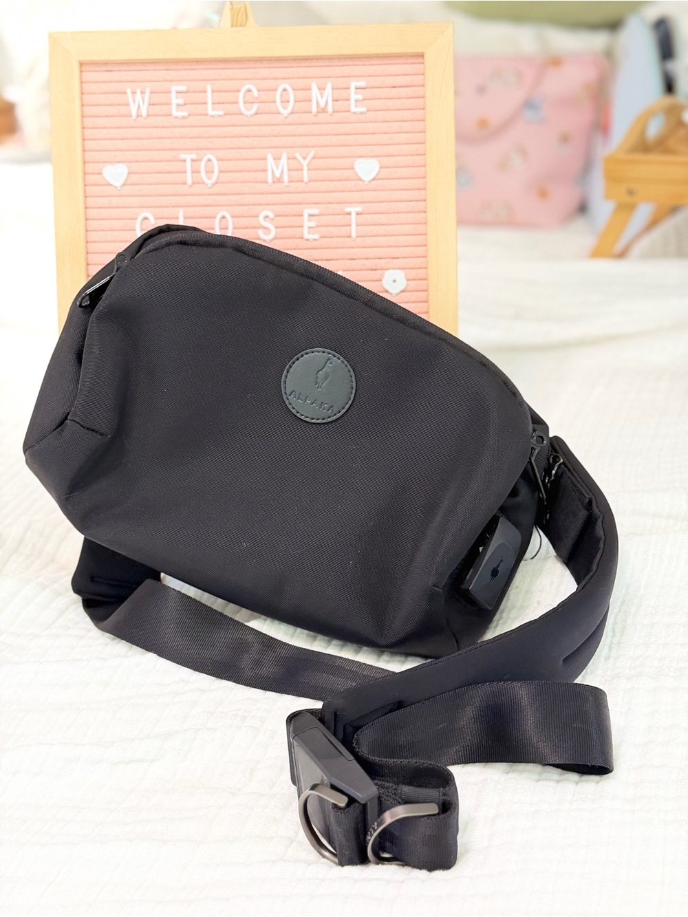 Alpaka Black Sling Pro Belt Bag with Blue and Grey Lining